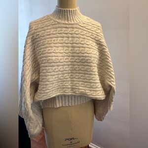 Marc New York Cream Cable Knit Poncho